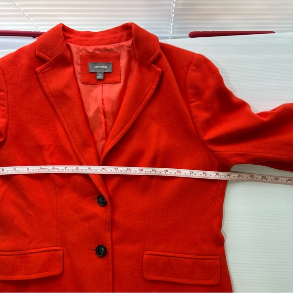 New Sussan Womens Jacket Orange Wool Blend Button Office Business Work Size M 12 - Picture 9 of 10